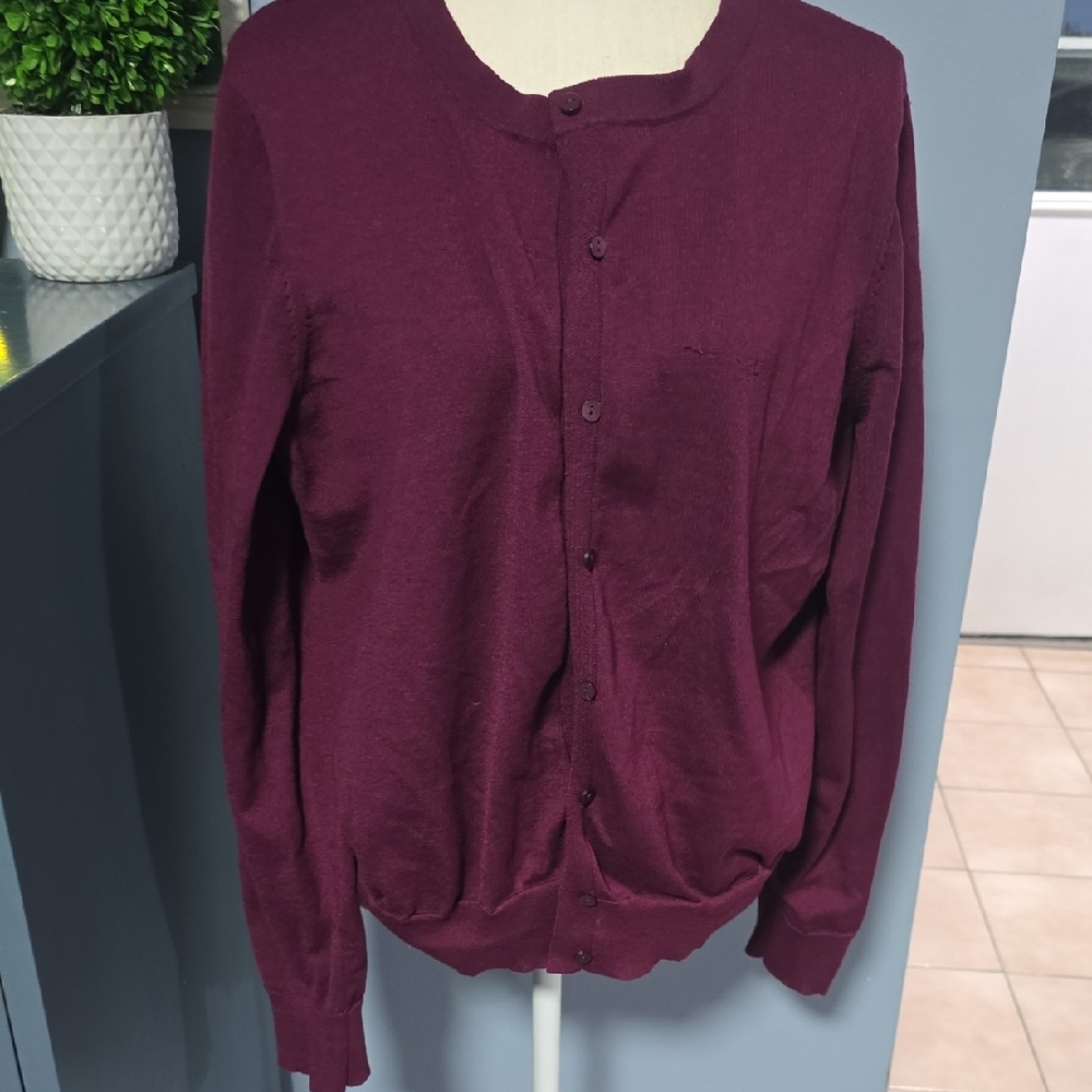 Time and Tru Women's Plum Button Down Shirt